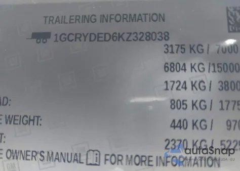 2019 Chevrolet Silverado 1500 Lt z USA, uszkodzony, nr VIN 1GCRYDED6KZ328038